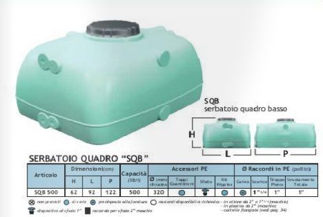 Serbatoio quadro SQB 500 « Serbatoi acqua e accessori · Edilizia
